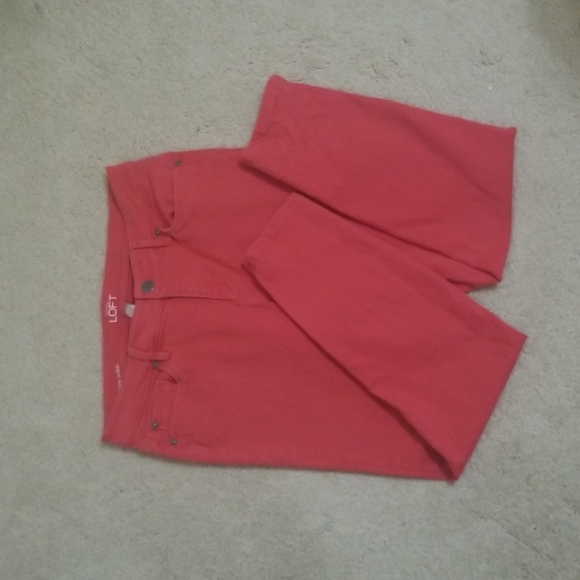 LOFT Ann Taylor Curvy Ankle Skinny Red jeans - Picture 5 of 8